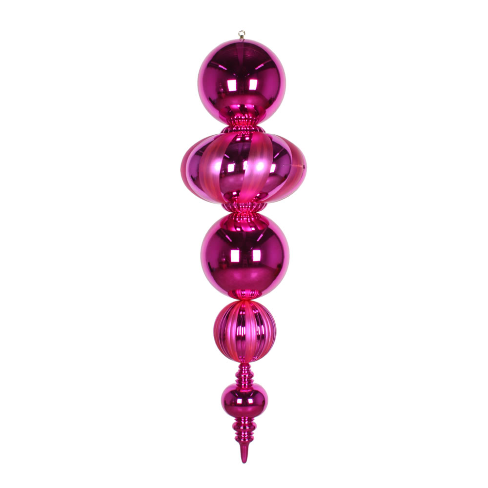 Christmastopia.com 54 Inch Plastic Shatterproof Cerise Shiny Matte Finish Finial