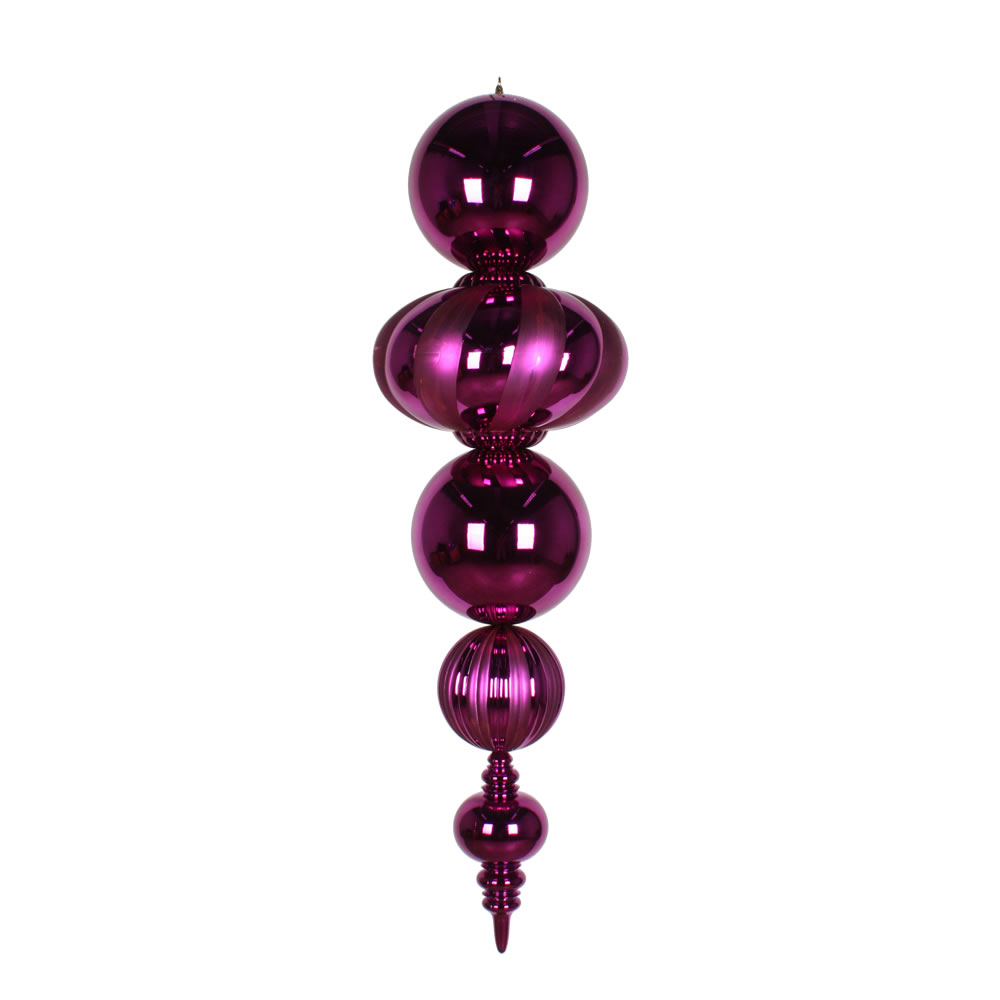 54 Inch Plastic Shatterproof Magenta Shiny Matte Finial