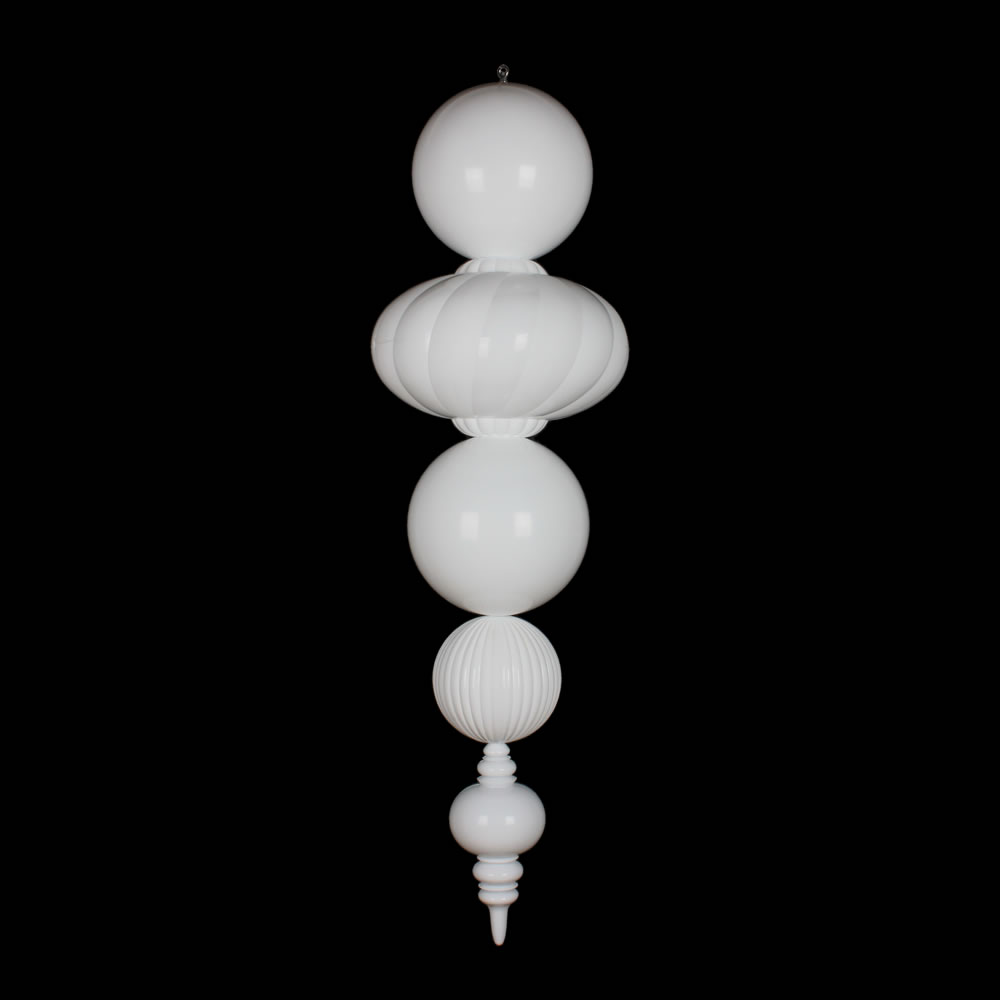 Christmastopia.com 54 Inch Plastic Shatterproof White Shiny Matte Finish Finial