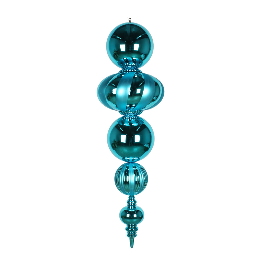 Christmastopia.com 54 Inch Plastic Shatterproof Turquoise Shiny Matte Finish Finial