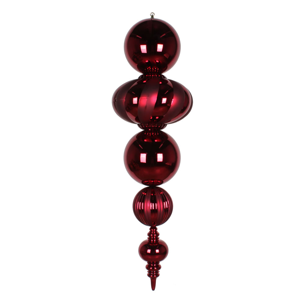 Christmastopia.com 54 Inch Plastic Shatterproof Burgundy Shiny Matte Finish Finial