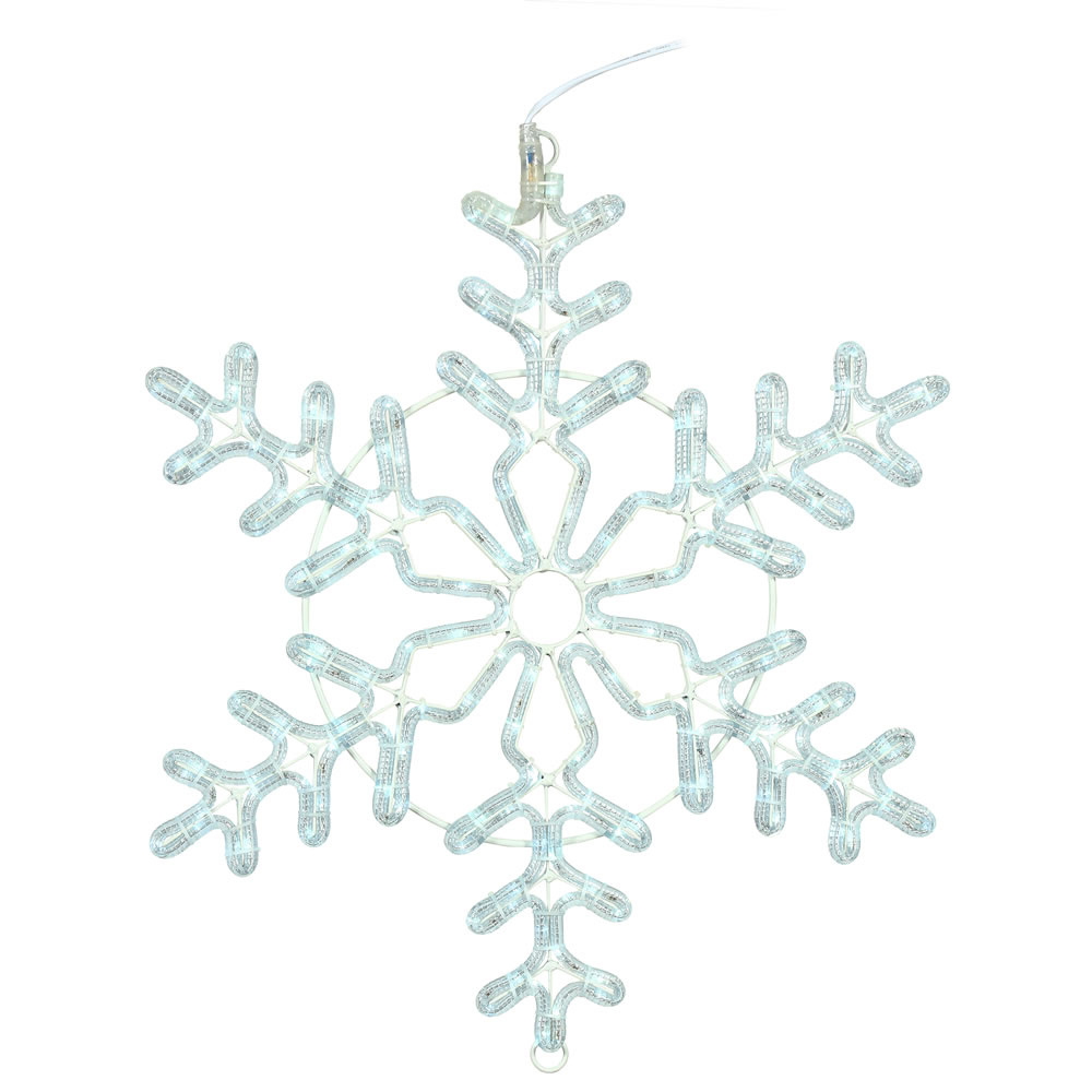 36 Inch LED Ropelight Pure White Forked Snowflake Lighted Christmas Decoration