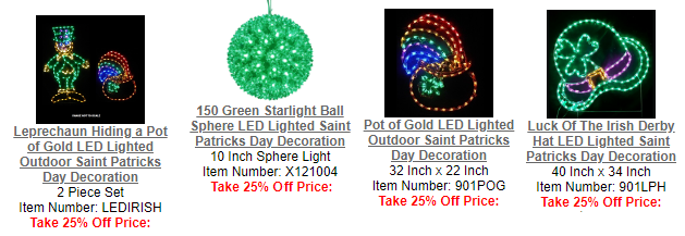 Lighted Saint Patrick's Day Decoration March 17th