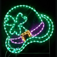 Luck Of The Irish Derby Hat LED Lighted Saint Patricks Day Decoration