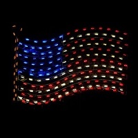 American Flag LED Lighted Patriotic Outdoor Decoration