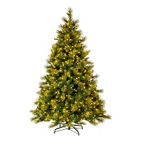 9 Foot Emerald Mixed Fir Artificial Christmas Tree DuraLit LED Warm White Mini Lights