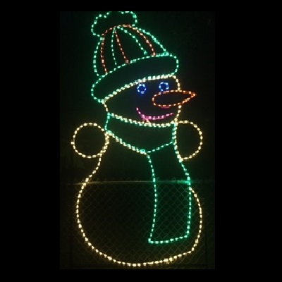 Snowman with Scarf and Hat LED Lighted Outdoor Commercial Christmas Decoration