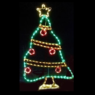 Christmas Tree Decorated LED Lighted Outdoor Christmas Decoration