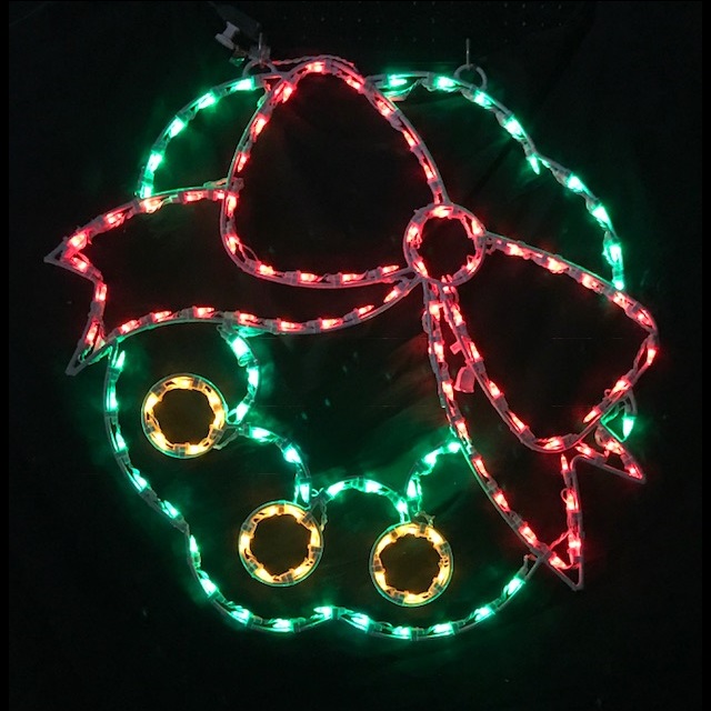 Lighted Outdoor Decorations Flower Wreath Hanging Led Lighted Outdoor Decoration