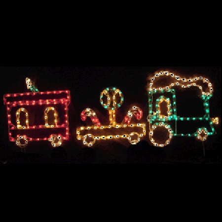 Lollipop Train LED Lighted Outdoor Christmas Decoration