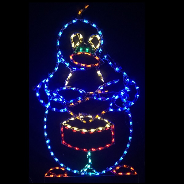Penguin Playing Drum Animated LED Lighted Outdoor Christmas Decoration