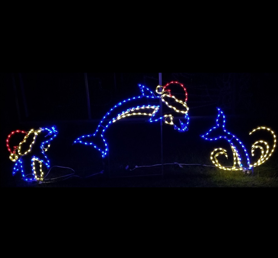 Christmastopia.com Dolphin Jumping 3 Piece Animated LED Lighted Outdoor Marine Decoration