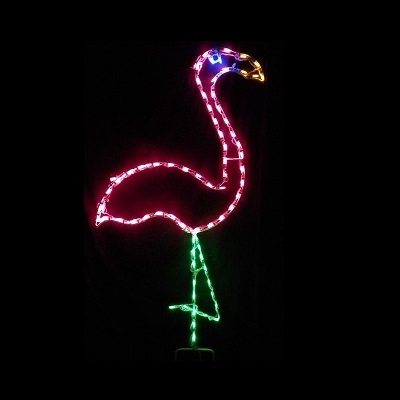 Outstanding Lighted Pool Side Flamingo Looks Terrific Day or Night in Your Back Yard Oasis