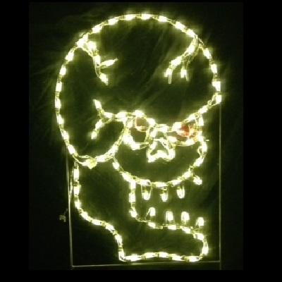 Christmastopia.com - Haunting Skull LED Lighted Outdoor Halloween Decoration