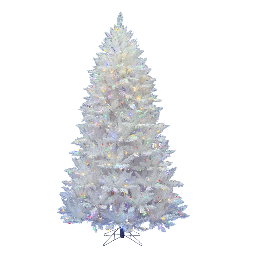 8.5 Foot Sparkle White Spruce Artificial Christmas Tree 650 LED M5 Italian Frosted Multi Color Lights