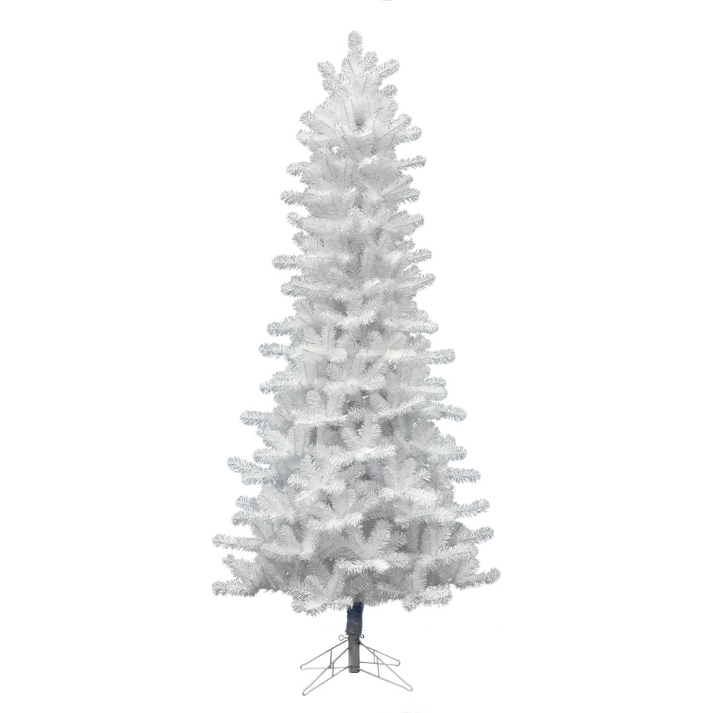 6.5 Foot Crystal White Pine Slim Artificial Christmas Tree Unlit