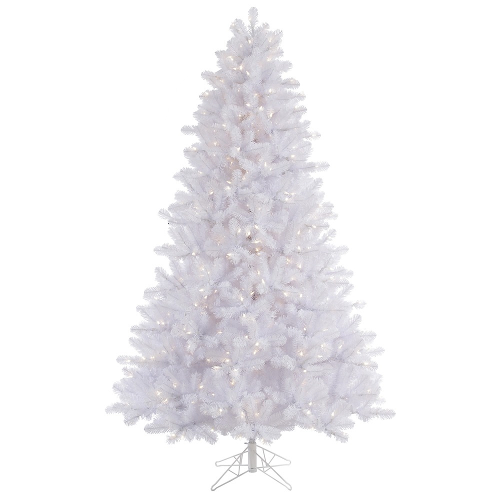 Christmastopia.com 9 Foot Crystal White Pine Artificial Christmas Tree 1100 DuraLit LED Warm White Multi Color Italian Style Changing Mini Lights