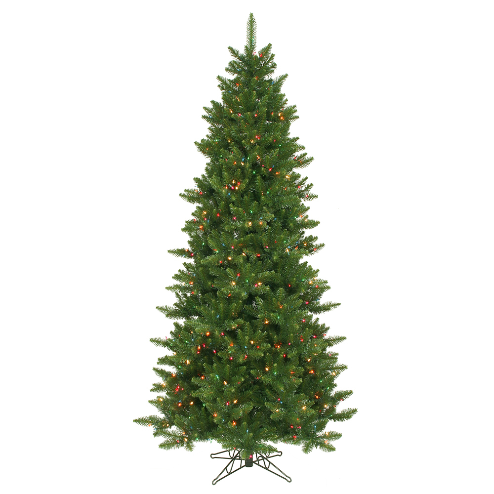 7.5 Foot Camdon Fir Slim Artificial Christmas Tree 650 LED M5 Italian Multi Color Mini Lights