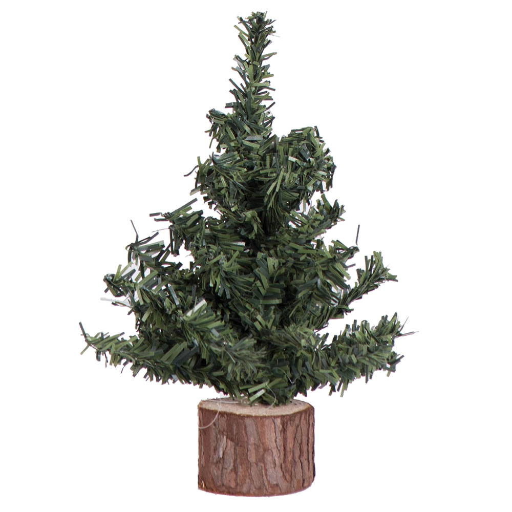 6 Inch Mini Pine Artificial Christmas Tree Wood Base Unlit 6 per set