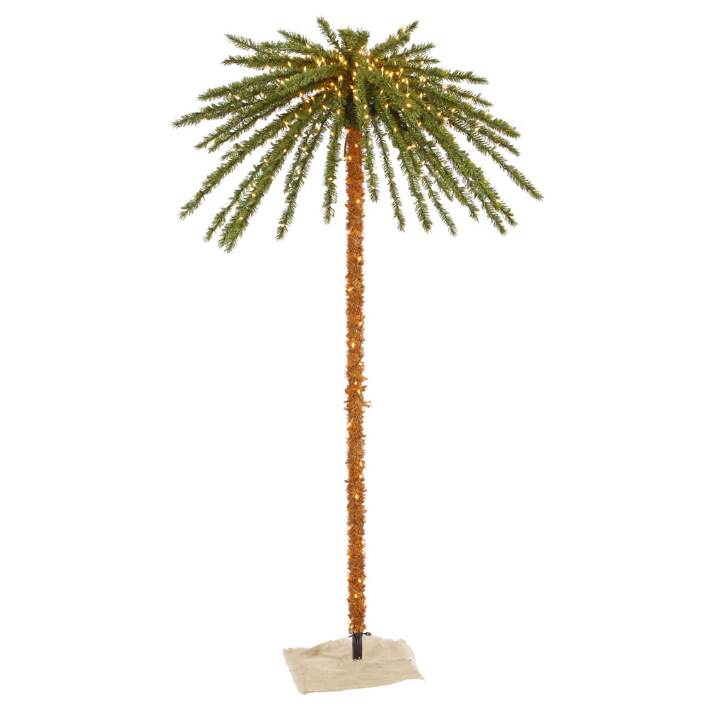 Christmastopia.com 7 Foot Outdoor Artificial Palm Tree 500 DuraLit Incandescent Clear Mini Lights