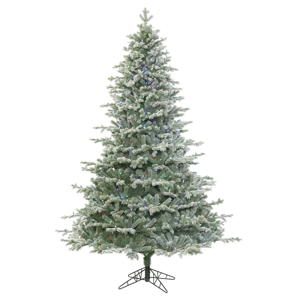 14 Foot Frosted Denton Spruce Artificial Giant Christmas Tree 2200 LED DuraLit LED M5 Italian Multi Color Mini Lights