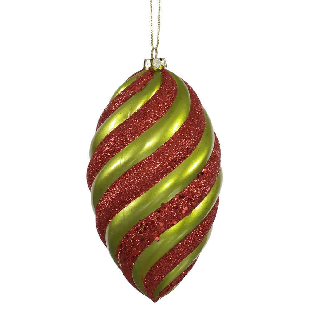 Christmas Ornaments Swirl Drop Ornaments 8 Inch Lime Green
