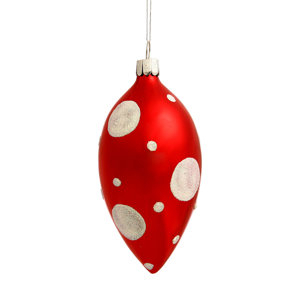 Christmastopia.com - 4 Inch Red Polka Dot Drop Christmas Ornament