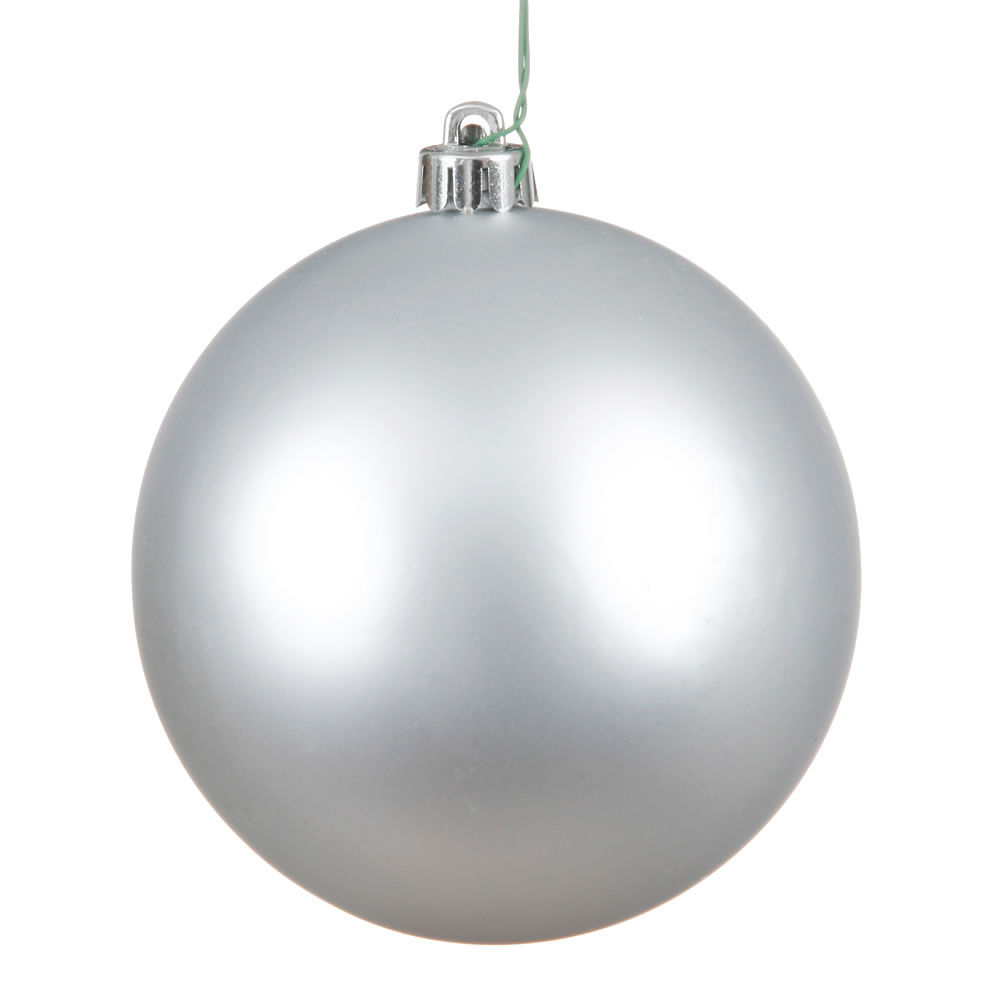 Christmastopia.com 6 Inch Silver Matte Round Shatterproof UV Christmas Ball Ornament 4 per Set