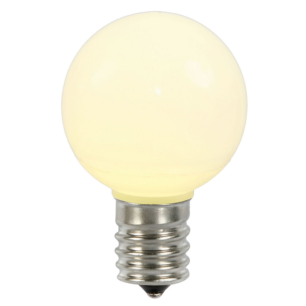 Christmastopia.com 5 LED G50 Globe Warm White Ceramic Retrofit C9 Socket Christmas Replacement Bulbs