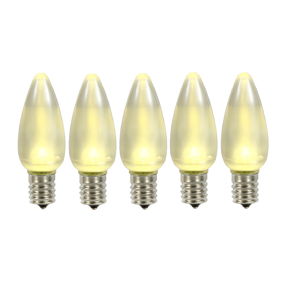 5 LED C9 Warm White Ceramic Retrofit E17 Socket Christmas Replacement Bulbs