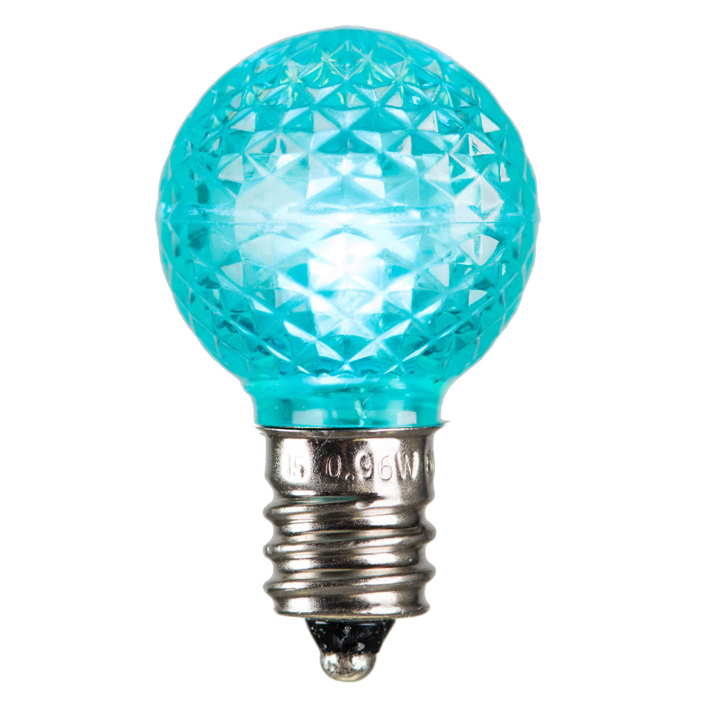 Christmastopia.com 25 LED G30 Globe Teal Faceted Retrofit Night Light C7 Socket Replacement Bulbs