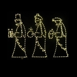 Three Wisemen Warm White LED Lighted Outdoor Christmas Decoration