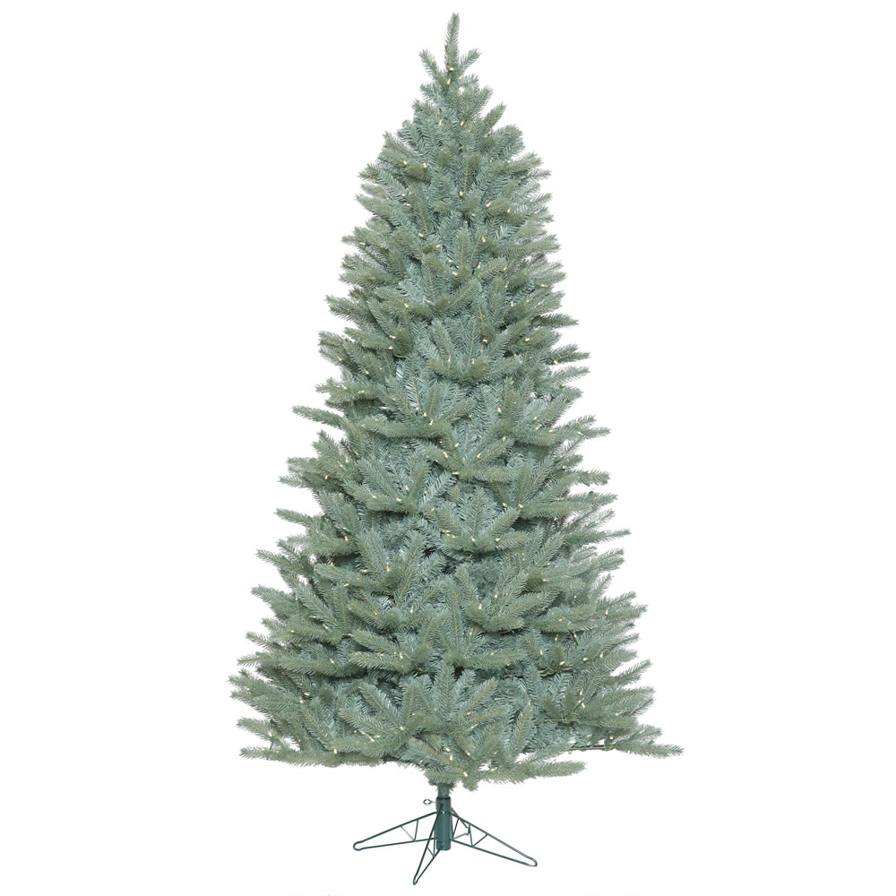 15 Foot Colorado Blue Spruce Slim Artificial Commercial Christmas Tree 3300 LED M5 Italian Warm White Mini Lights