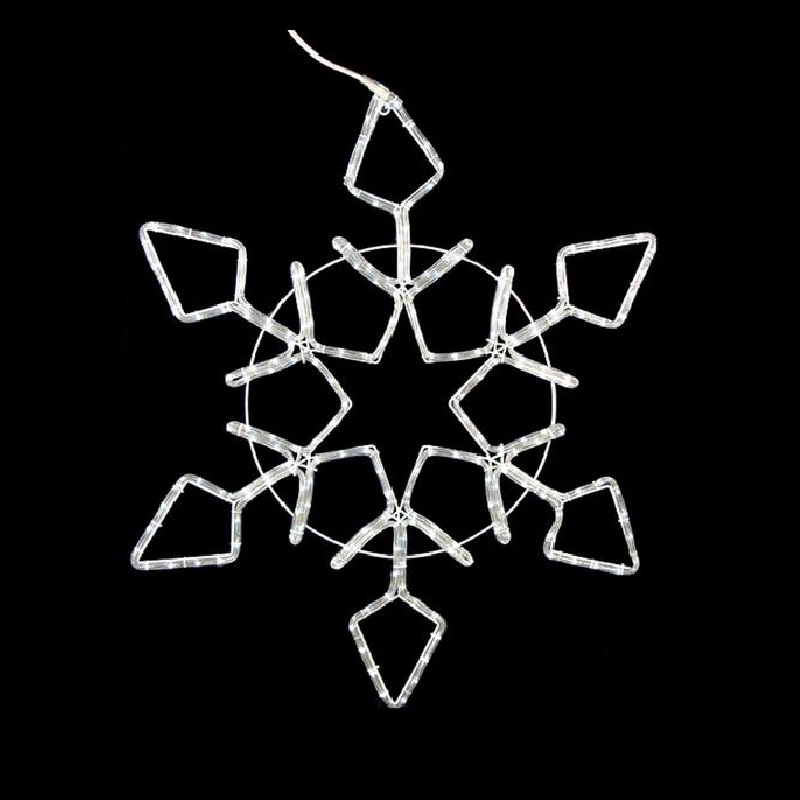 24 Inch Diamond Snowflake Lighted Christmas Decoration LED Pure White Lights