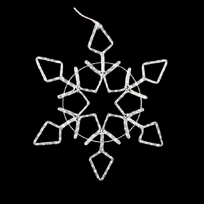 Christmastopia.com 24 Inch Diamond Snowflake Lighted Christmas Decoration LED Pure White Lights