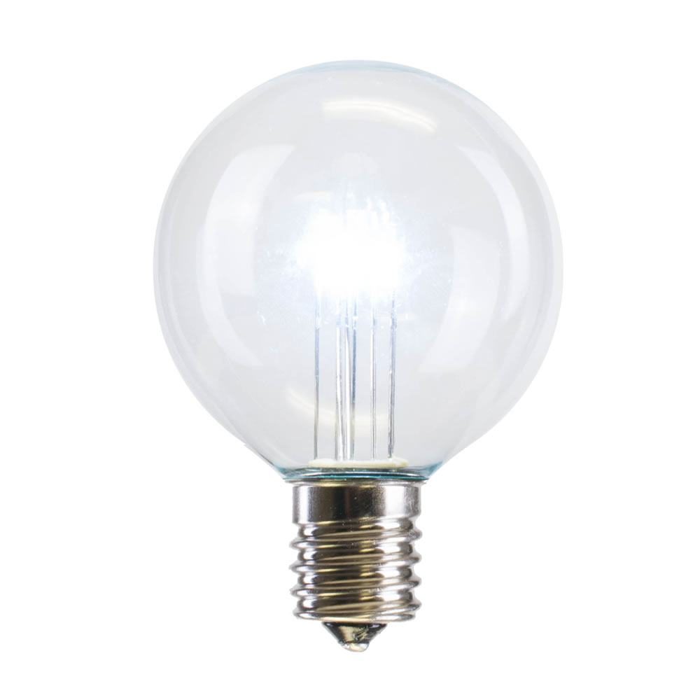 LED G50 Globe Cool White Transparent Retrofit C9 E17 Socket Christmas Light Set Replacement Bulbs