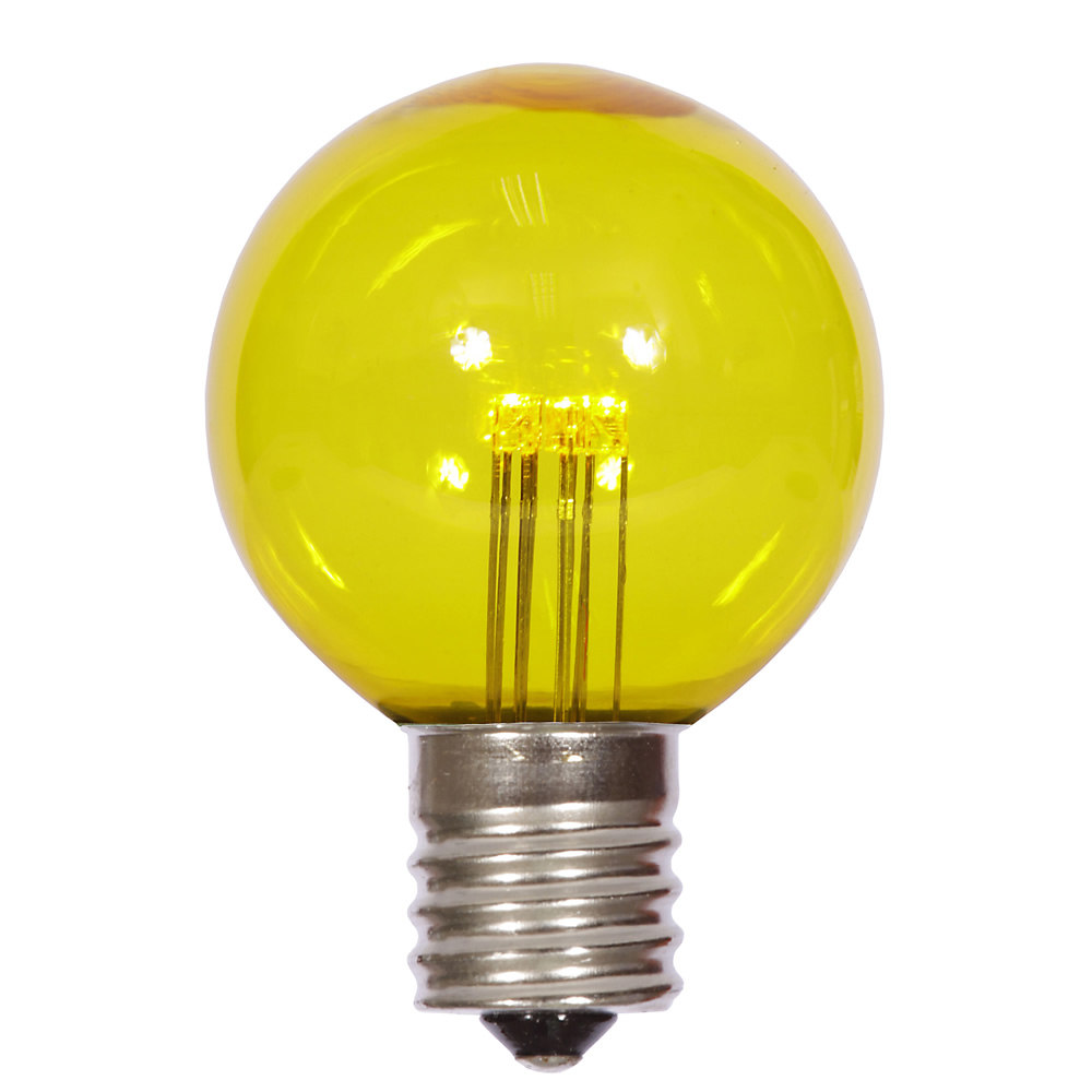 LED G50 Globe Yellow Transparent Retrofit C9 E17 Socket Christmas Light Set Replacement Bulbs