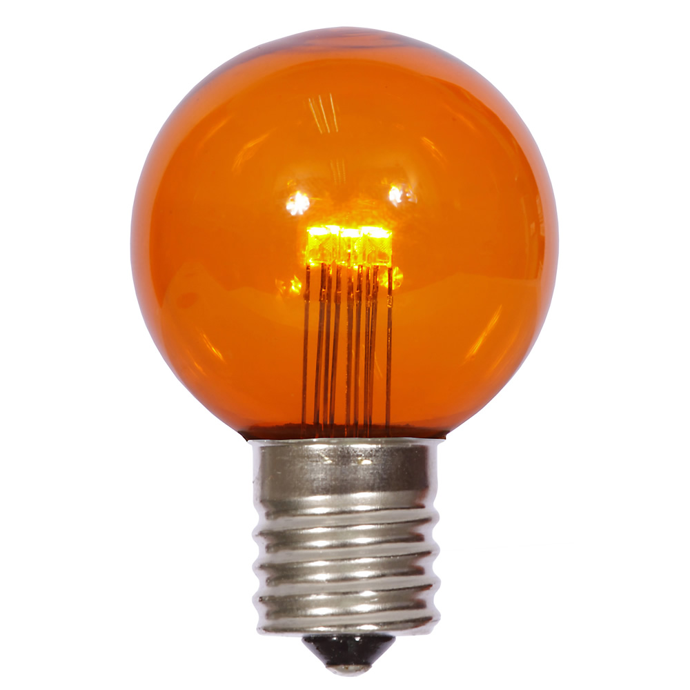 Christmastopia.com LED G50 Globe Amber Transparent Retrofit C9 E17 Socket Christmas Light Set Replacement Bulbs