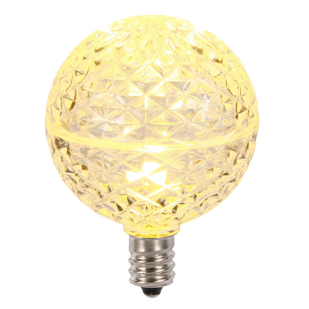 Christmastopia.com 5 LED G50 Globe Warm White Faceted Retrofit C9 Socket Christmas Replacement Bulbs