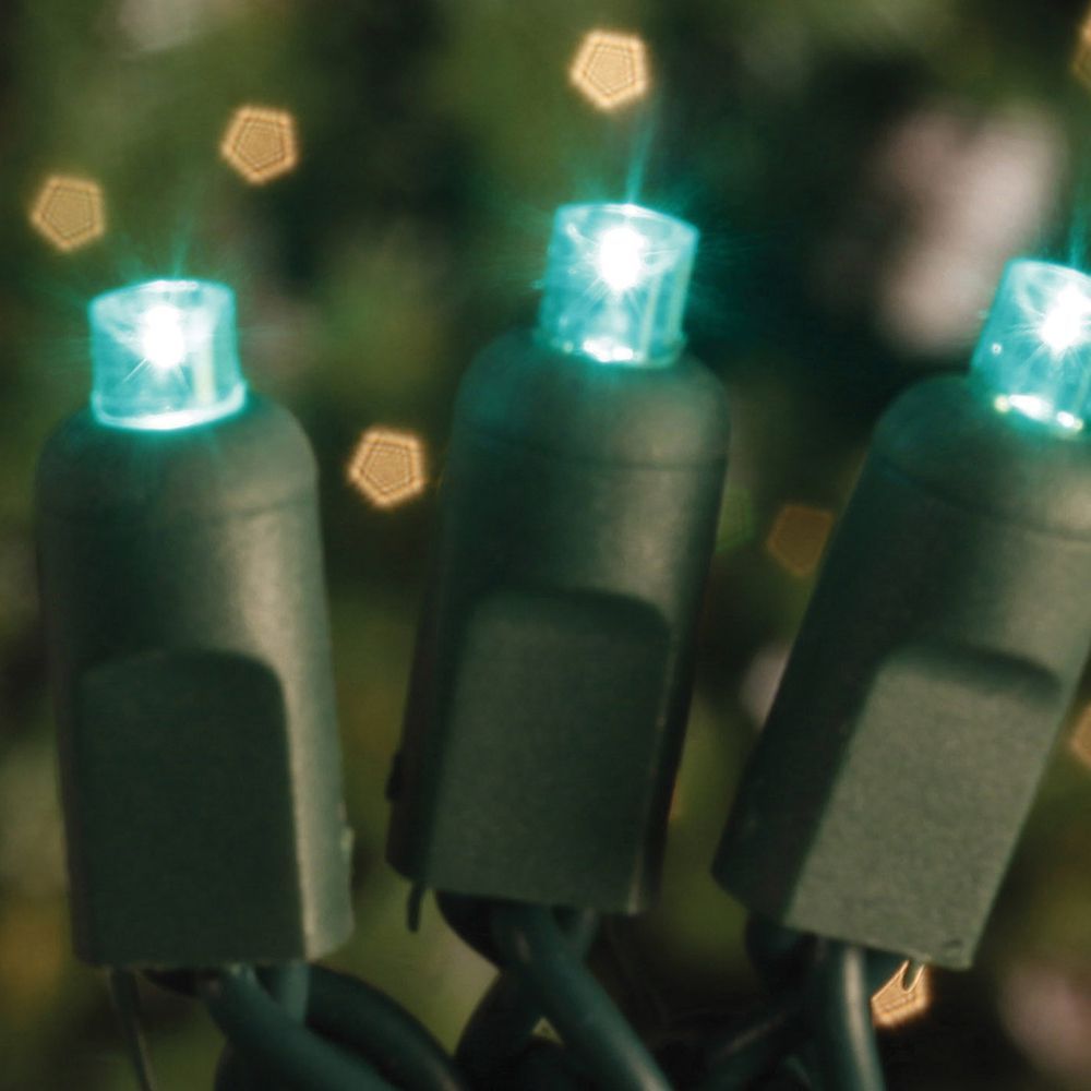 70 Commercial Grade LED 5MM Green Color Concave Christmas Light Set Of 10
