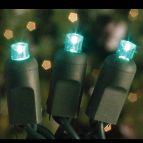 4 Inch Spaced Commercial Grade LED 5MM Green Color Concave Christmas Light Set Of 10