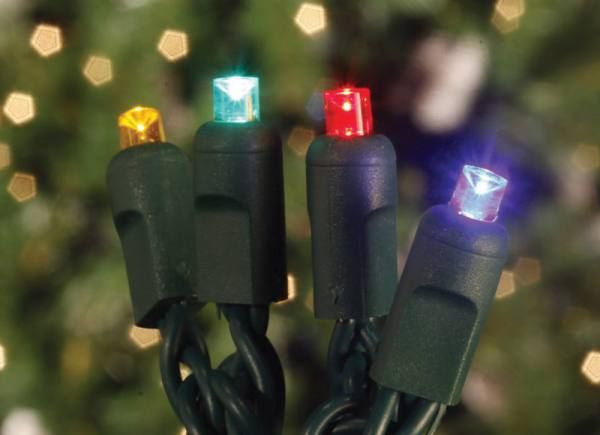 4 Inch Spaced Commercial Grade LED 5MM Multi Color Concave Christmas Light Set Of 10