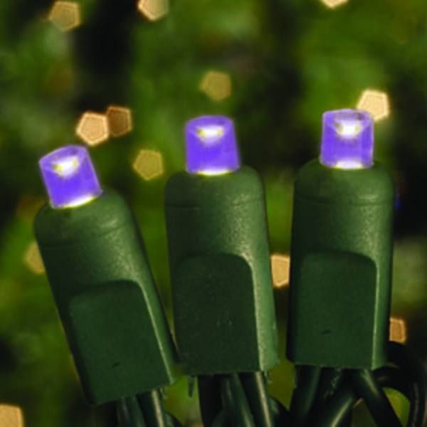 70 Commercial Grade LED 5MM Purple Color Concave Christmas Light Set Of 10