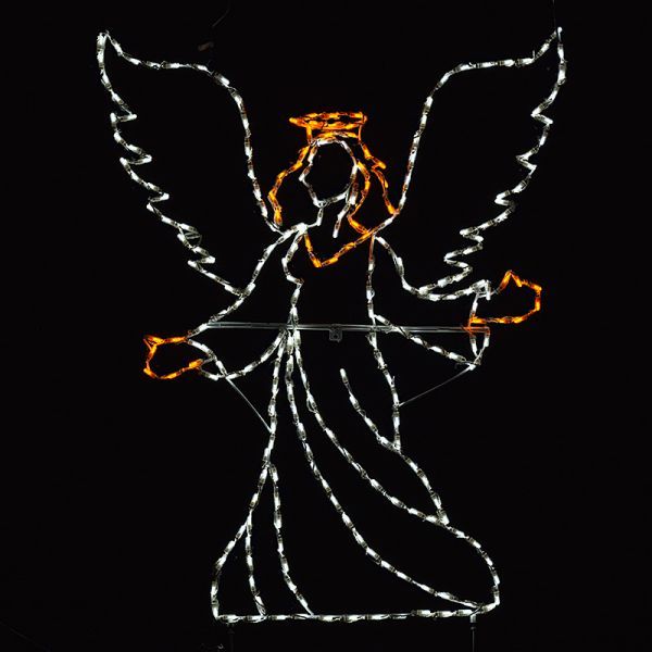 Angel Facing Front Multi Colour LED Lighted Outdoor Christmas Decoration