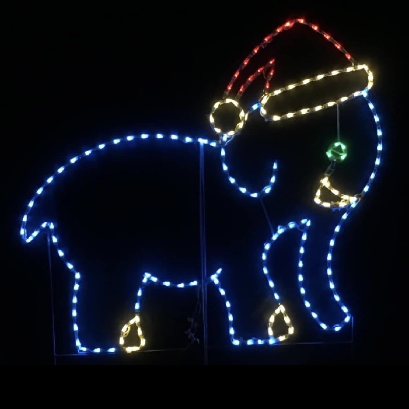 Christmastopia.com Elephant with Santa Claus Hat LED Lighted Outdoor Christmas Decoration