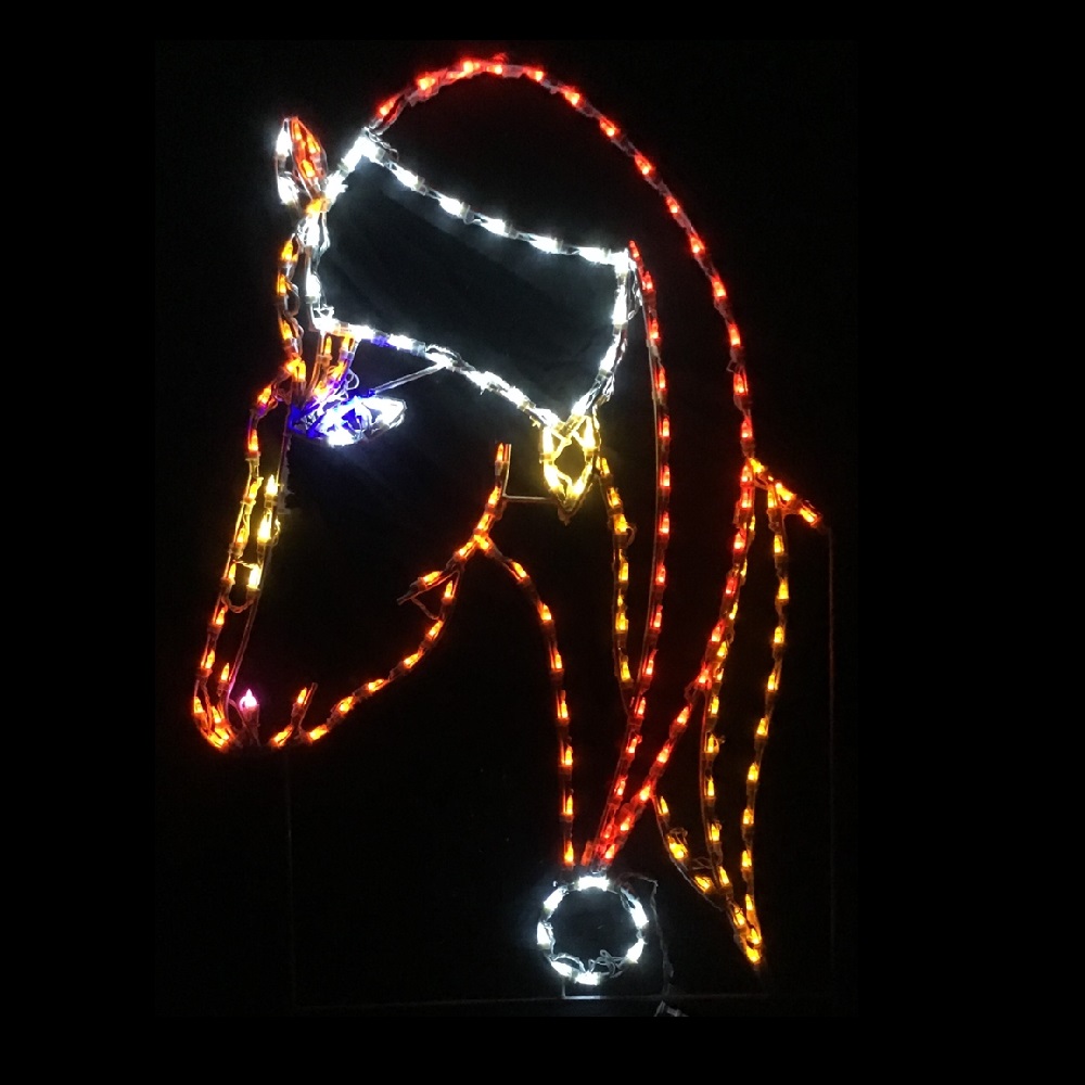 Christmastopia.com Horse Wearing Santa Hat LED Lighted Outdoor Lawn Decoration