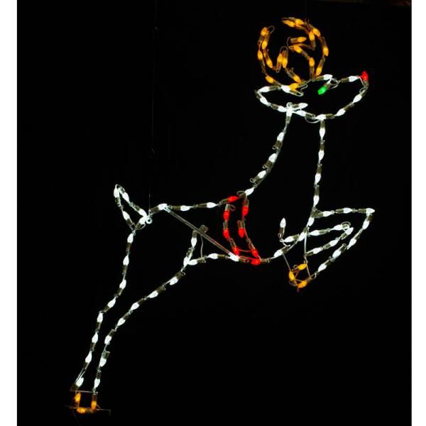 Leaping Reindeer C7 LED Lighted Outdoor Christmas Decoration