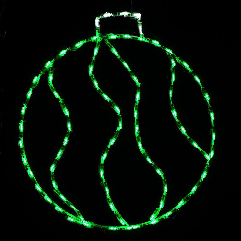 Ornament Swirl Green LED Lighted Outdoor Christmas Decoration Set Of 2
