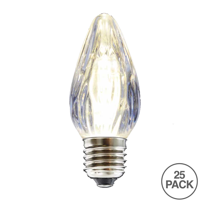 25 LED F15 Pure White Flame Retrofit E26 Socket Replacement Bulbs
