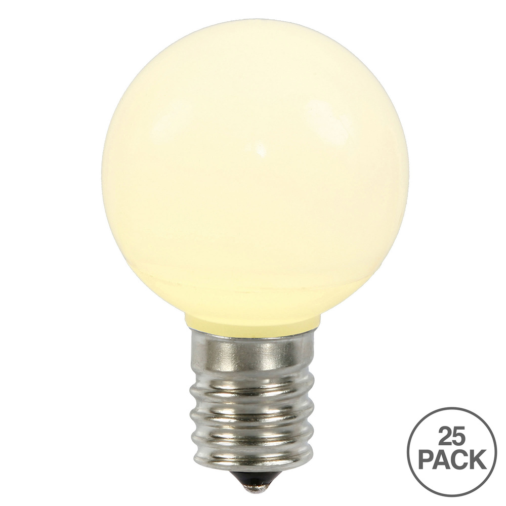25 LED G50 Globe Warm White Ceramic Retrofit C9 E17 Socket Replacement Bulbs